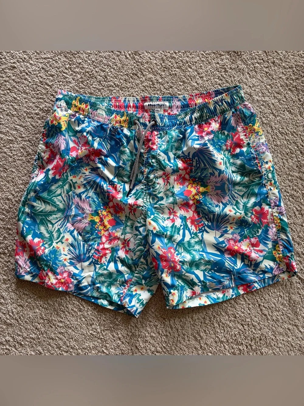 Maamgic Men's Floral Swim Trunks with Elastic Waistband